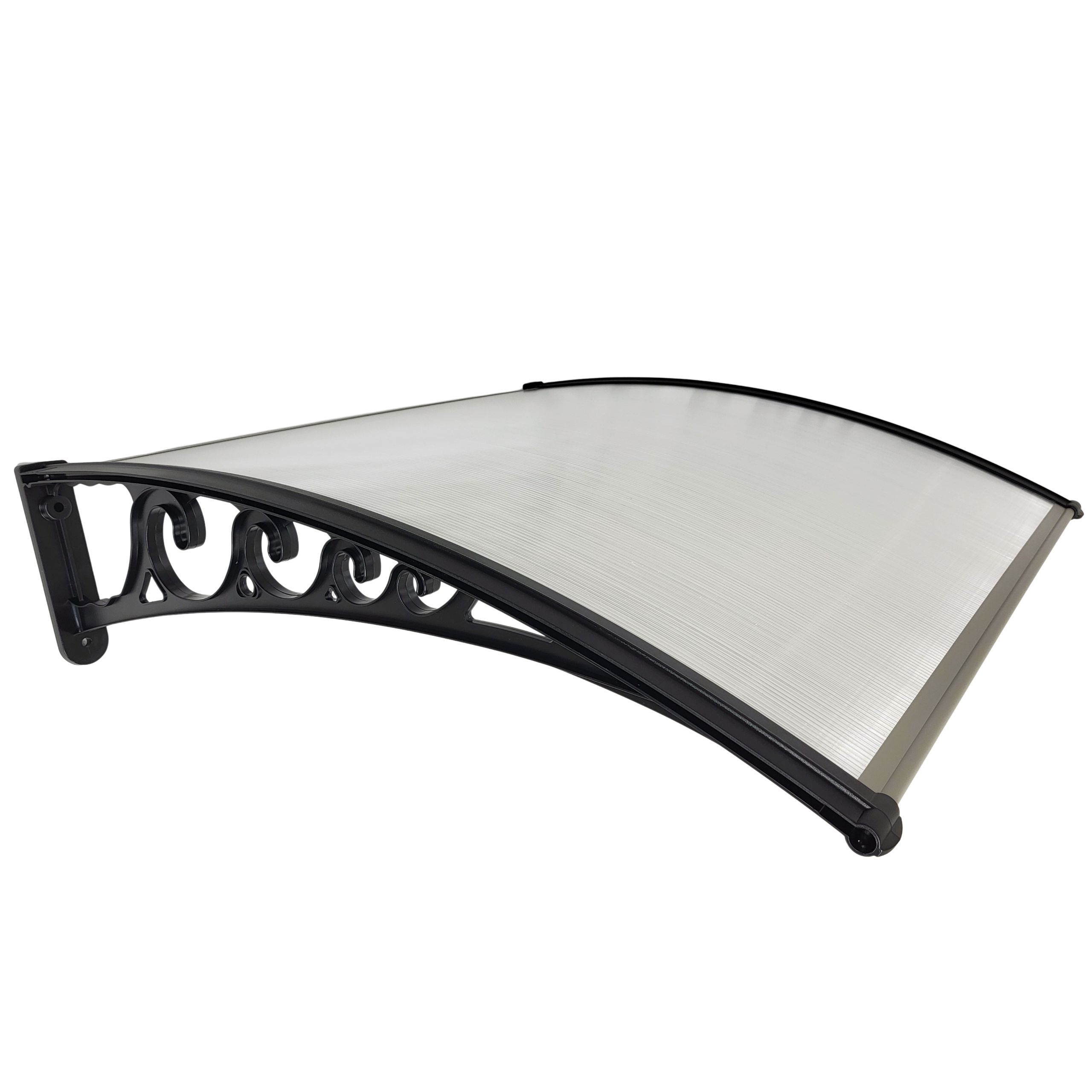 Daszek Klasyczny 150x100 Bezbarwny Poliwęglan | Czarne Wsporniki